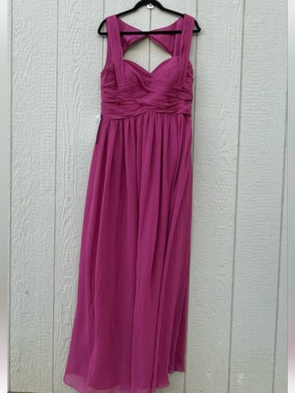 Azazie Maxi Dress womens Size A14 Burgundy Chiffon Formal Bridesmaid Gown READ-